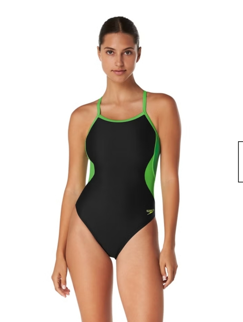 Speedo Women's Solid Flyback One Piece Green. NEW! - Picture 6 of 8